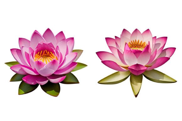 2 Lotus Watercolor Isolated Flower: A Design Perspective