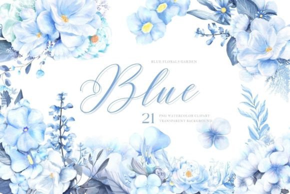 Blue Flower Watercolor & Floral Clipart Guide
