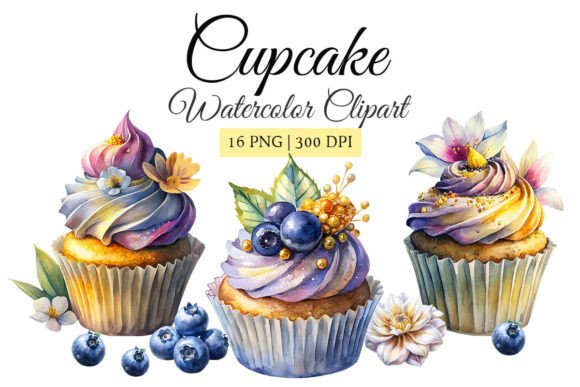 Cupcake Watercolor Clipart PNG: Visual Charm for Design Projects