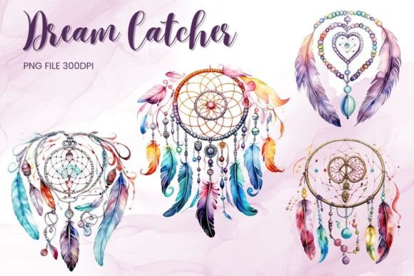 Dreamcatcher Watercolor Boho Clipart PNG