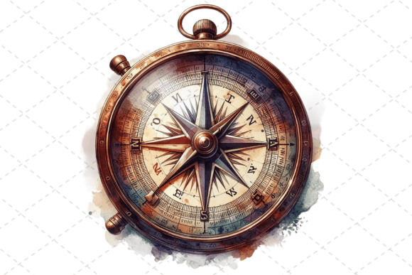 ExploreCraft Vintage Compass Watercolor and Its Creative Potential