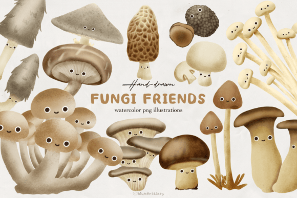 Kawaii Watercolor Mushroom Font: A Playful Design Tool