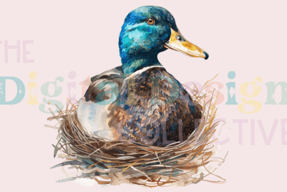 Mallard Duck Hunting Watercolor PNG for Creative Design