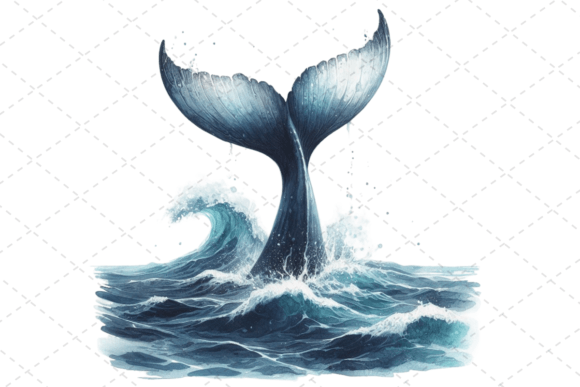 OceanGrace Whale Tail Watercolor Art: A Designer’s Take