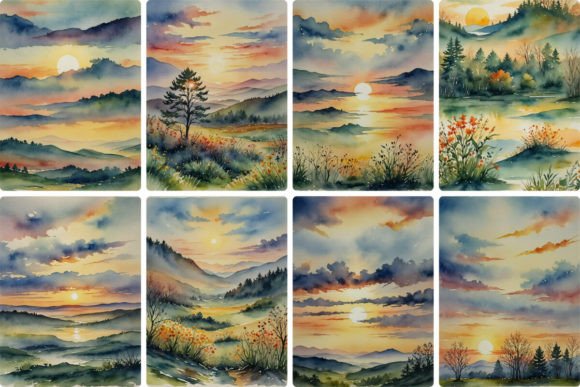 Summer Sunrise Watercolor: Warmth in Every Letter
