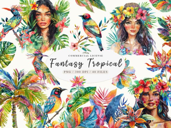 Tropical Clipart Watercolor Tropicana