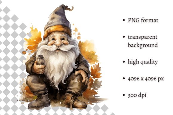 Watercolor Autumn Gnome, Fall Clipart Design Guide