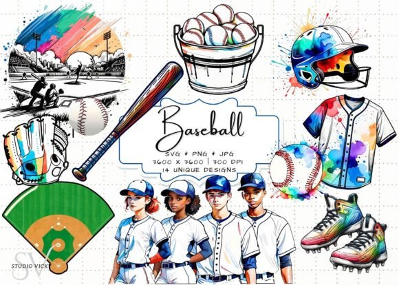 Watercolor Baseball Clipart for Creative Projects