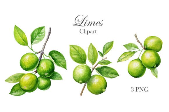 Watercolor Clipart Limes: A Creative Font for Modern Design