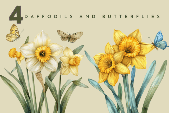 Watercolor Daffodil Flower Sublimation: Blending Botanical Charm with Modern Design