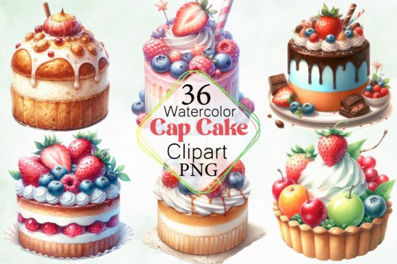 Watercolor Halloween Cake Clipart for Designers and Creatives