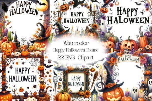 Watercolor Happy Halloween Frame: Playful Elegance for Seasonal Projects
