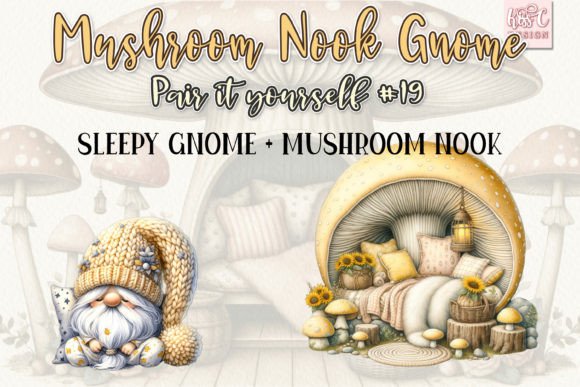 Watercolor Mushroom Nook Gnome Set 19: Whimsy Meets Practical Design