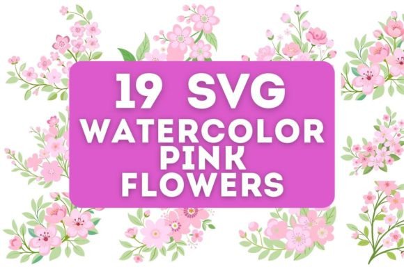 Watercolor Pink Floral SVG Collection for Modern Design