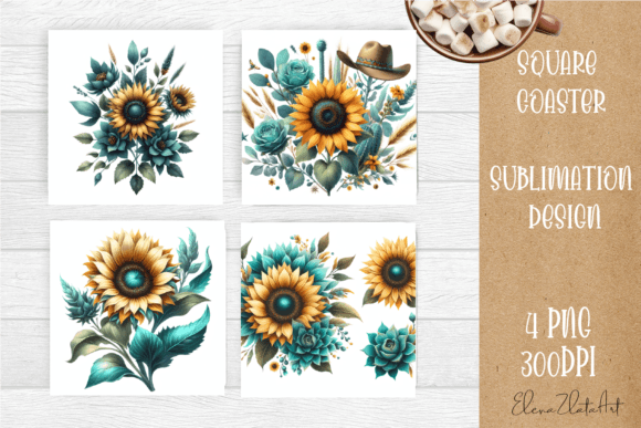Watercolor Square Coaster Sublimation: A Creative Font for Modern Design