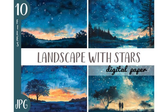 Watercolor Starry Sky Clipart JPG: A Dreamy Asset for Branding & Design