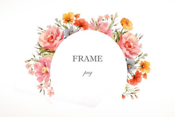 Watercolor Summer Wildflowers Frame: A Display Font with Botanical Charm