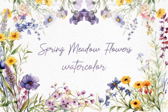 Watercolor Wild Pink Floral Clipart for Modern Design