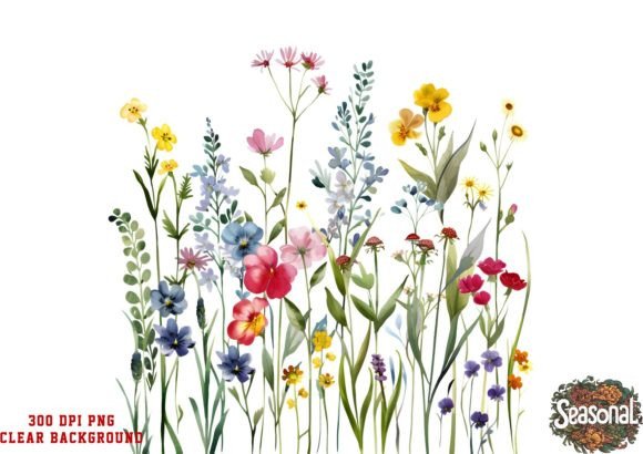 Wildflower Bouquet Watercolor Clipart for Creative Projects